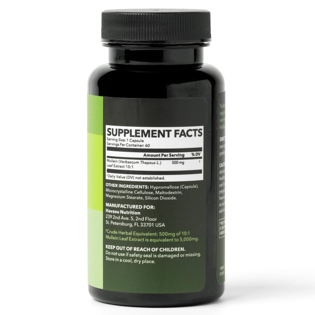 HAVASU NUTRITION Extrait de Molène 500mg capsules sur fond blanc