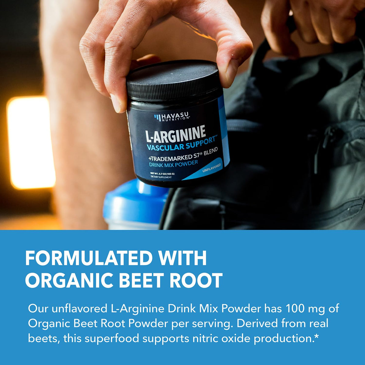 HAVASU NUTRITION L-Arginine Poudre 118g en mélange dans un smoothie