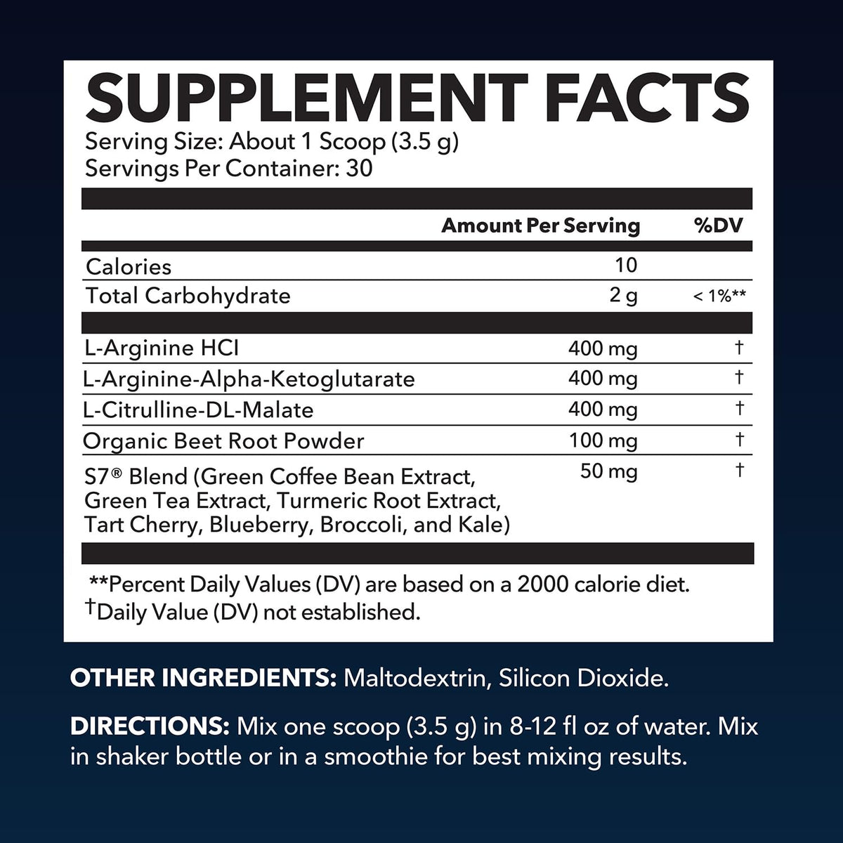 HAVASU NUTRITION L-Arginine Poudre 118g étiquette
