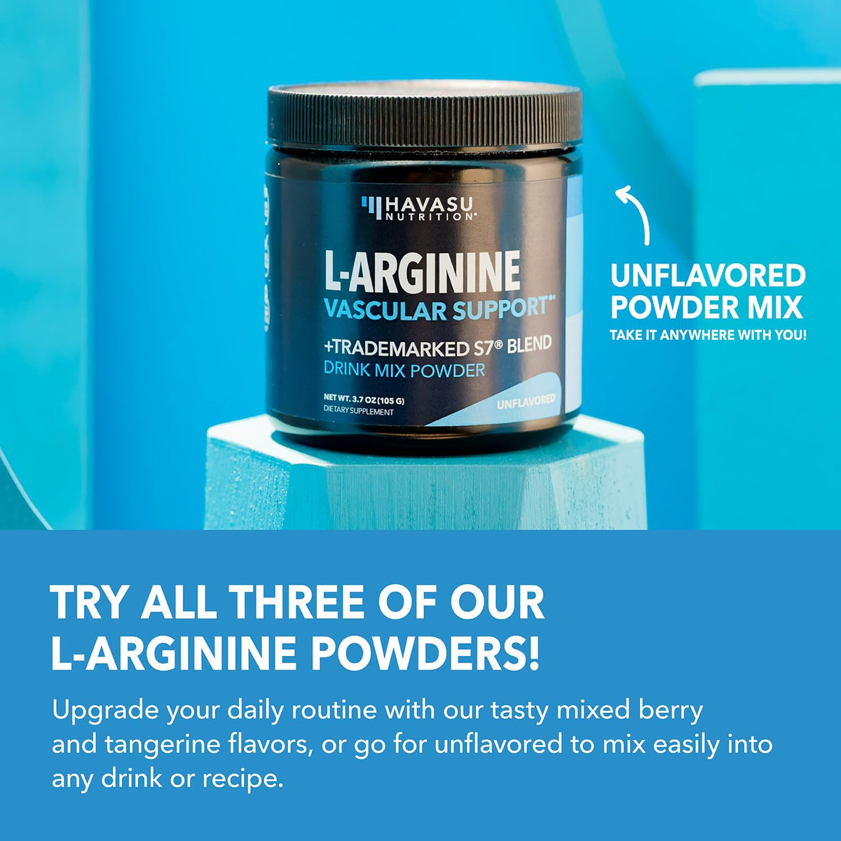 HAVASU NUTRITION L-Arginine Poudre 118g sur une table