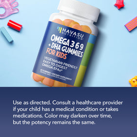 HAVASU NUTRITION Omega Gummies pour Enfants 60ct avec des fruits frais