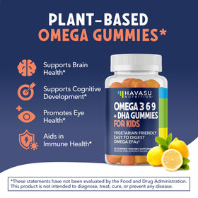 HAVASU NUTRITION Omega Gummies pour Enfants 60ct côté du pot