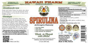 Hawaii Pharm Spirulina extrait liquide sans alcool 60 ml arrière avec étiquettes