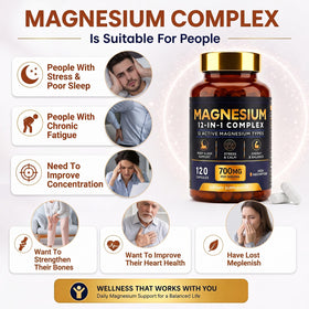 HAYTHMDC Complexe de Magnésium 12 en 1 120 Capsules avec des ingrédients