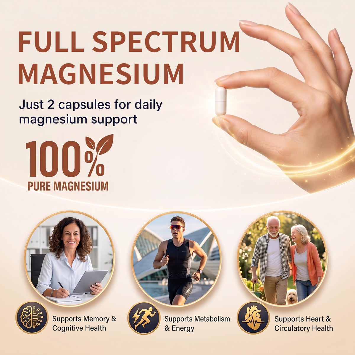 HAYTHMDC Complexe de Magnésium 12 en 1 120 Capsules ouvertes