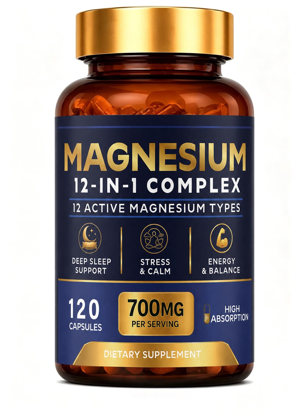 HAYTHMDC Complexe de Magnésium 12 en 1 120 Capsules vue avant