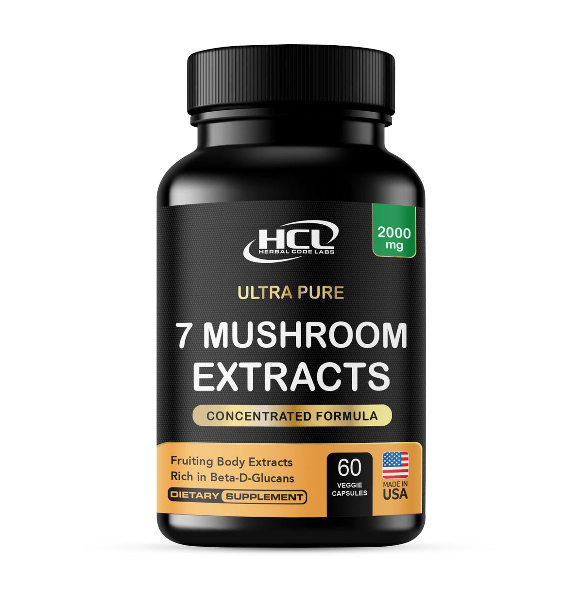 HCL HERBAL CODE LABS Champignons Capsules 2000 mg vue de face