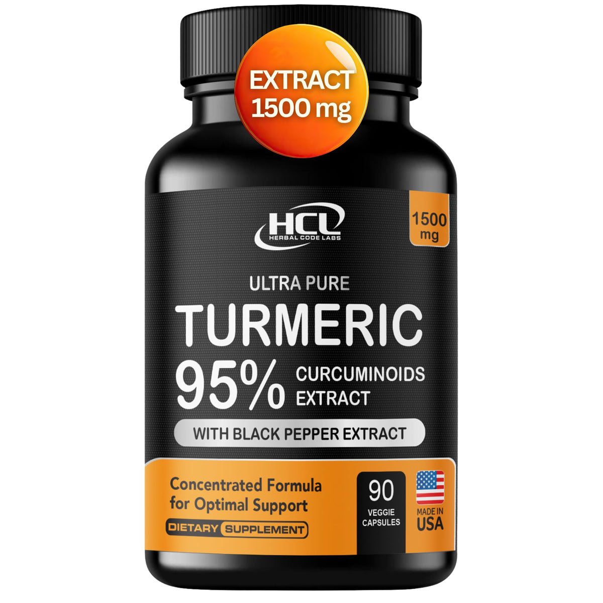 HCL HERBAL CODE LABS Extrait de Curcuma Curcumin 1500mg vue avant