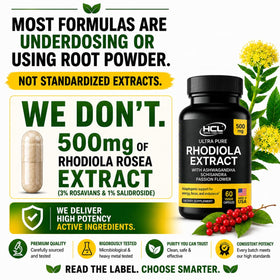 HCL HERBAL CODE LABS Rhodiola Rosea packaging side view
