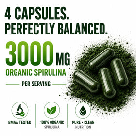 HCL HERBAL CODE LABS Spiruline en gélules 3000 mg sur fond blanc