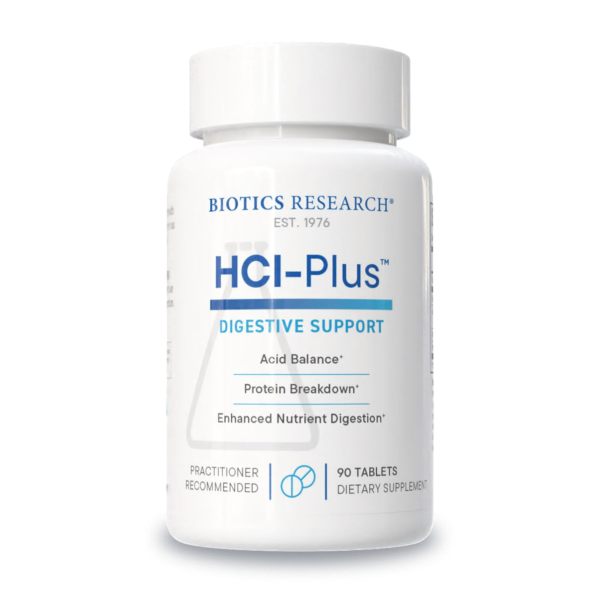 HCl Plus de BIOTICS RESEARCH, boîte de 90 comprimés