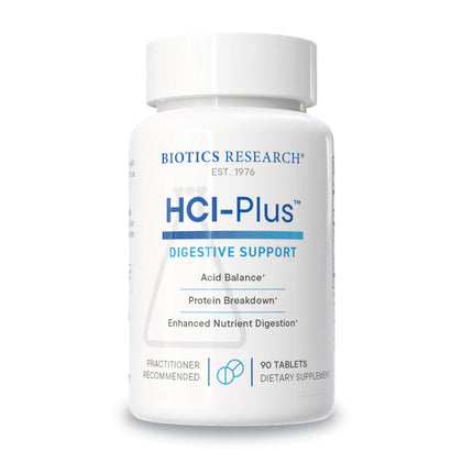 HCl Plus de BIOTICS RESEARCH, boîte de 90 comprimés