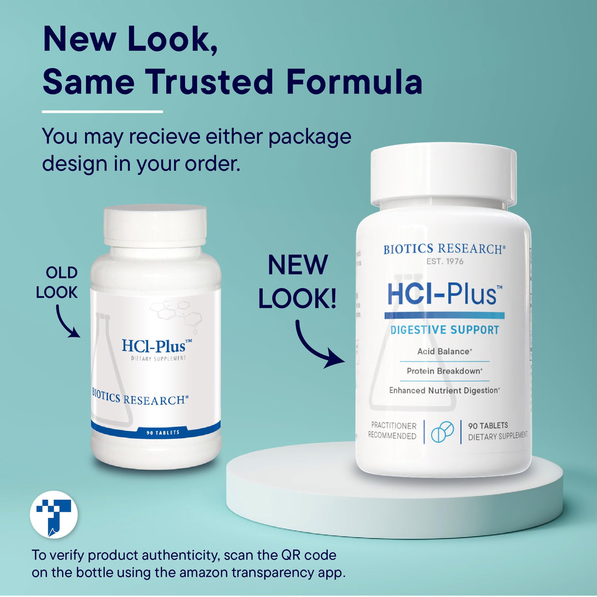HCl Plus de BIOTICS RESEARCH, vue latérale de la boîte