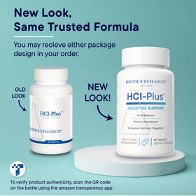 HCl Plus de BIOTICS RESEARCH, vue latérale de la boîte