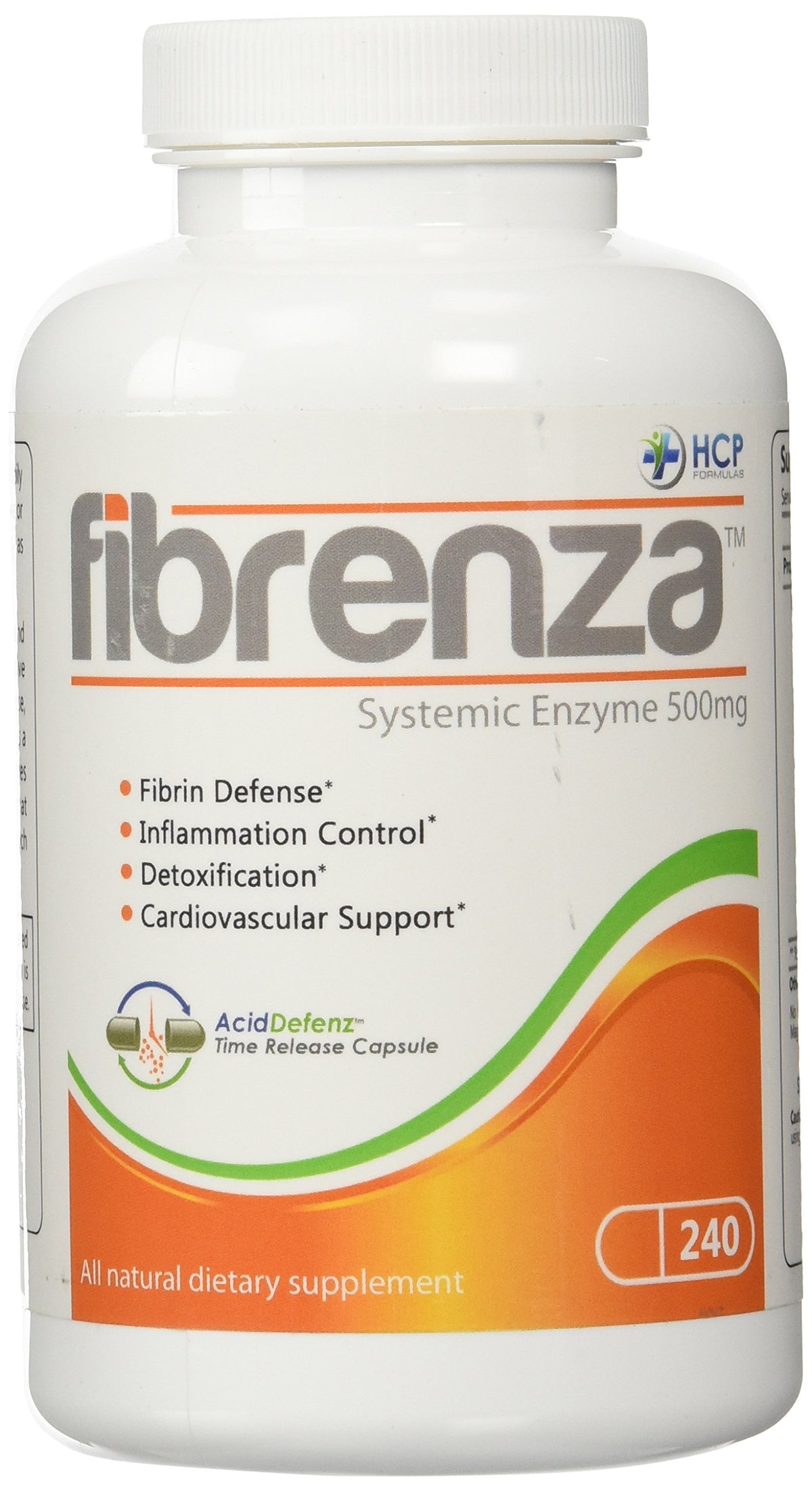 HCP Formulas Fibrenza 240 capsules sur fond blanc