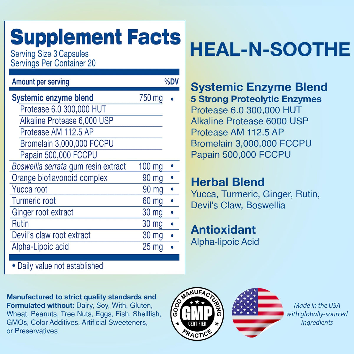 HEAL-N-SOOTHE Complément Alimentaire avec fond neutre