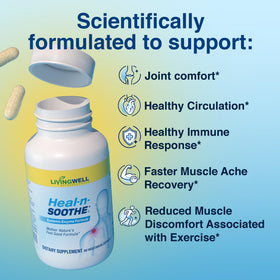 HEAL-N-SOOTHE complément alimentaire multi-enzymes capsules sur fond blanc