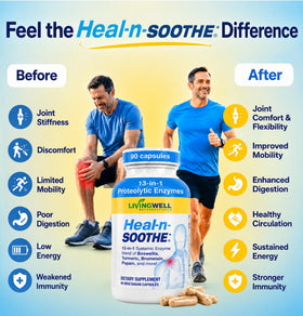 HEAL-N-SOOTHE flacon ouvert avec capsules à l'intérieur