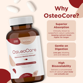 Heale OsteoCore comprimés dans une main féminine