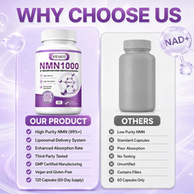 HEALGUT Complément NMN 1000mg capsules sur table en bois