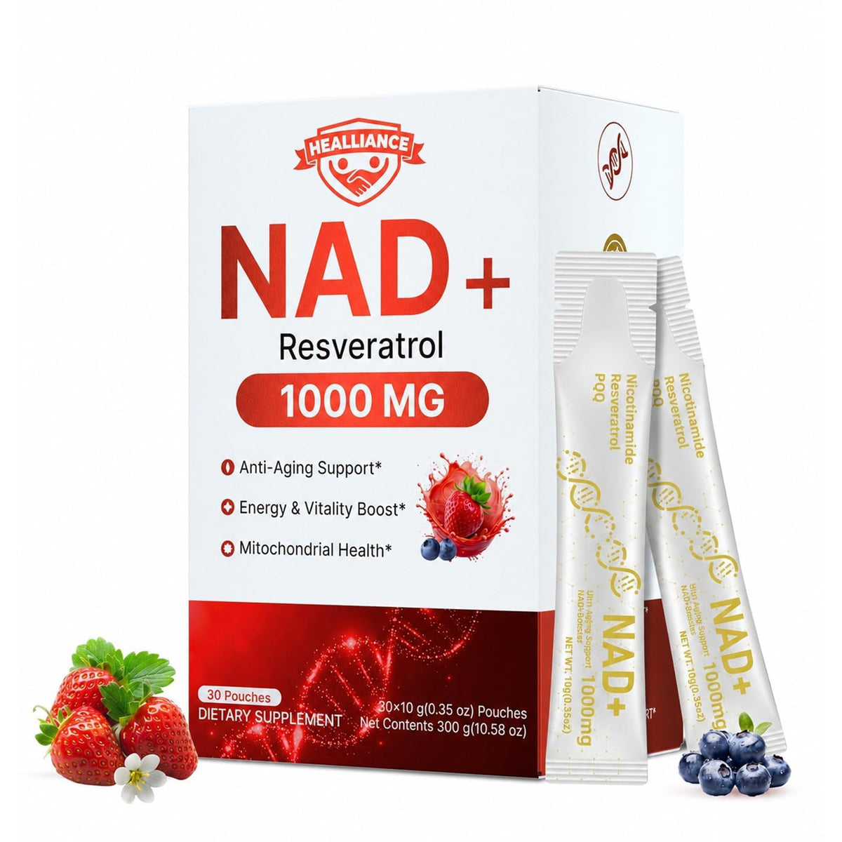 Healliance complément NAD 1000mg sachets avec saveur de baies