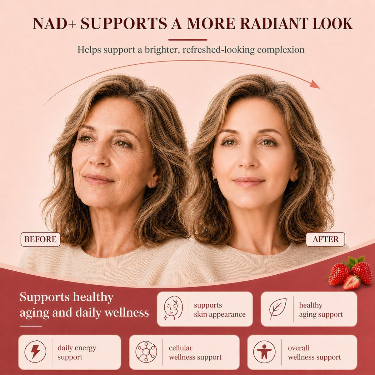 Healliance NAD 1000mg sachets, vue de près avec détails des ingrédients