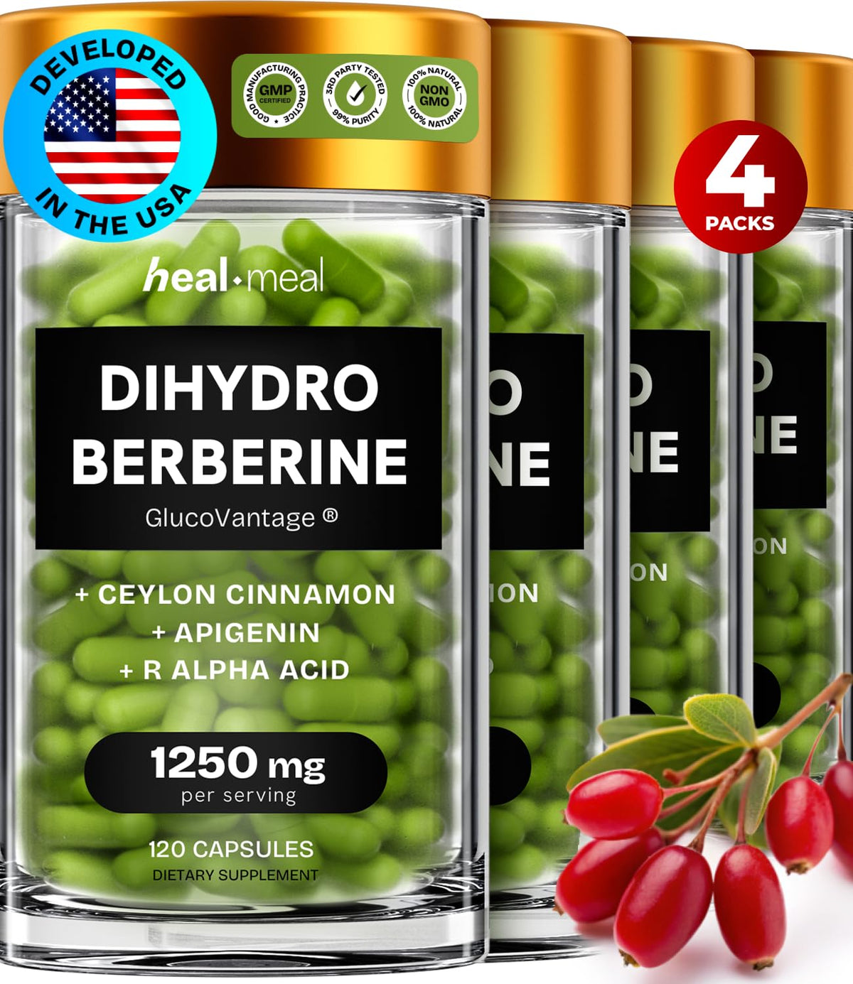 HealMeal Dihydroberbérine 480 gélules vue de face