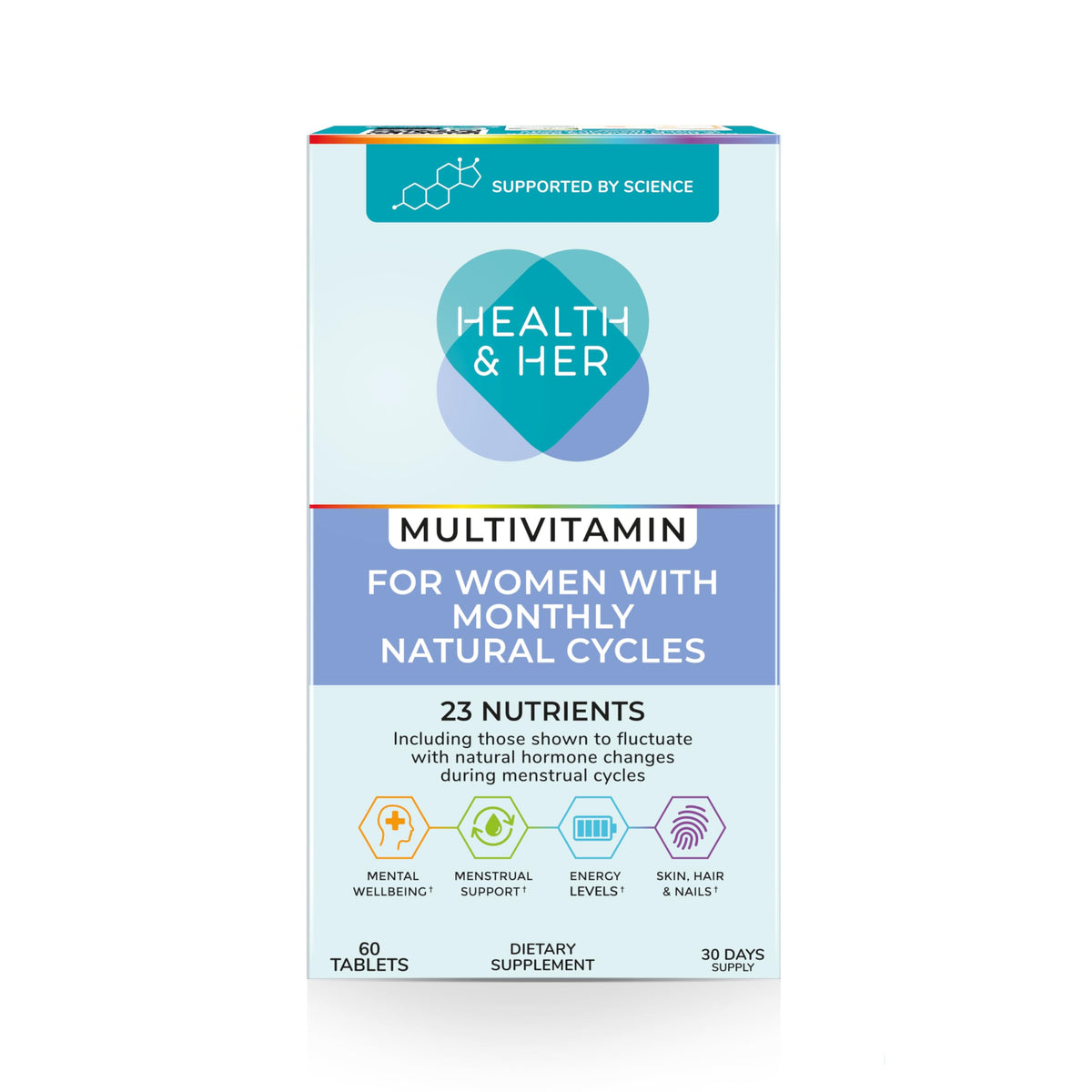 Health and Her Multivitamine Femme Vegan 30 Jours, emballage avant