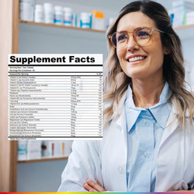 Health and Her Multivitamine Femme Vegan 30 Jours, vue arrière de l'emballage