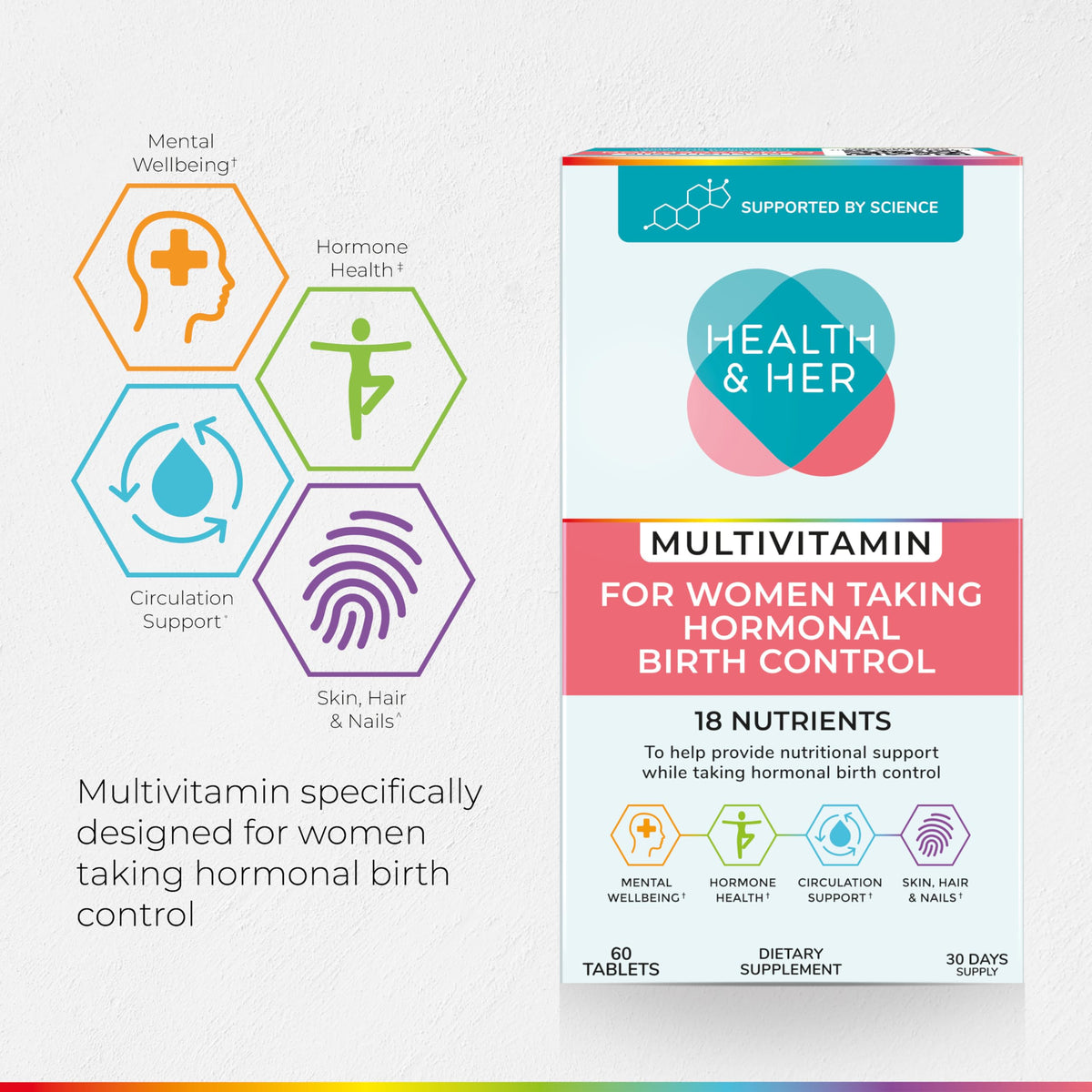 Health and Her Multivitamine - informations nutritionnelles sur l'emballage