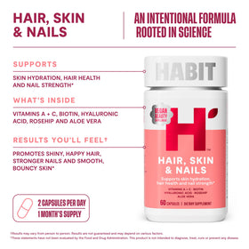 Health By Habit Complément Alimentaire Cheveux, Peau & Ongles 120 Capsules - Vue de côté