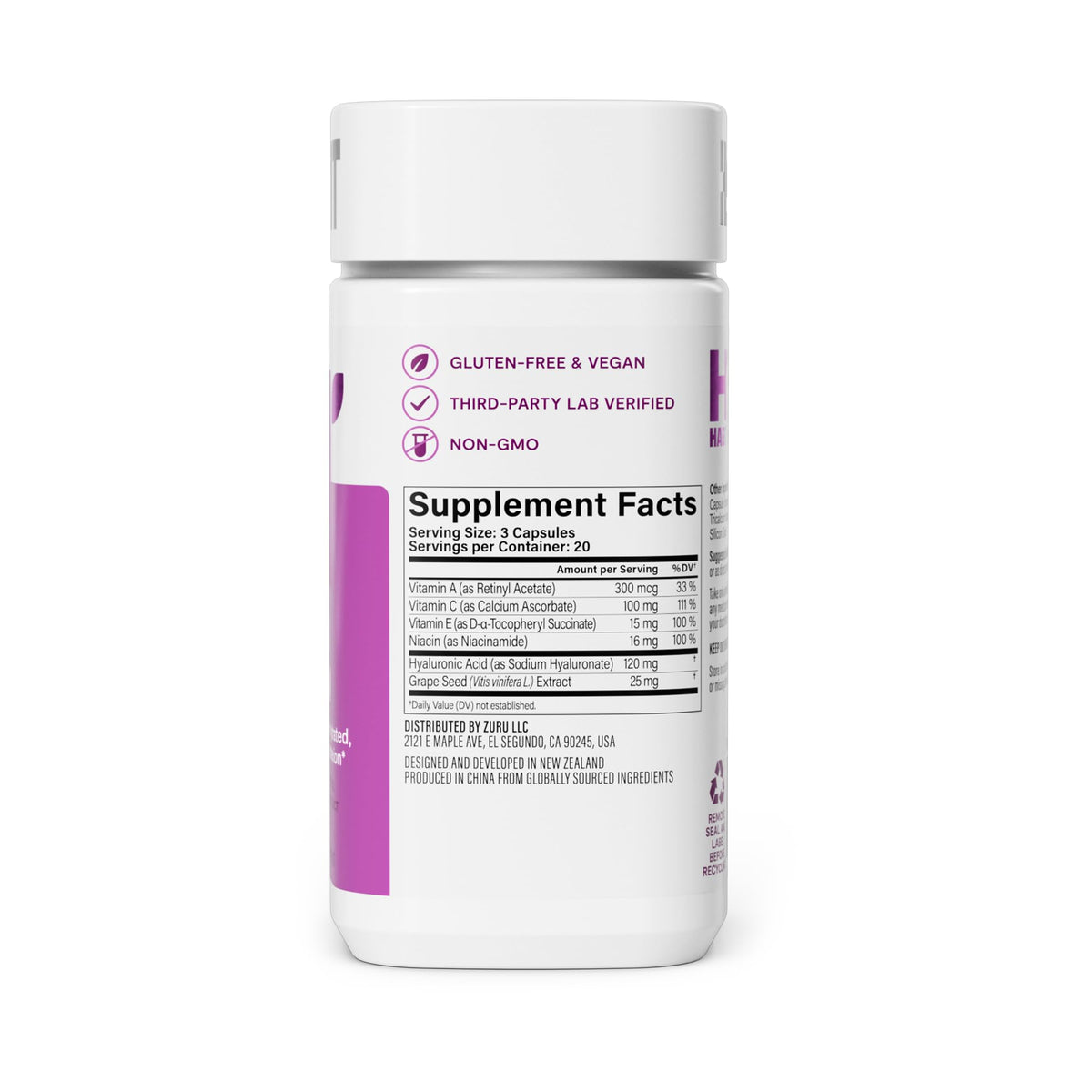 Health By Habit Skin Glow capsules sur une surface en bois