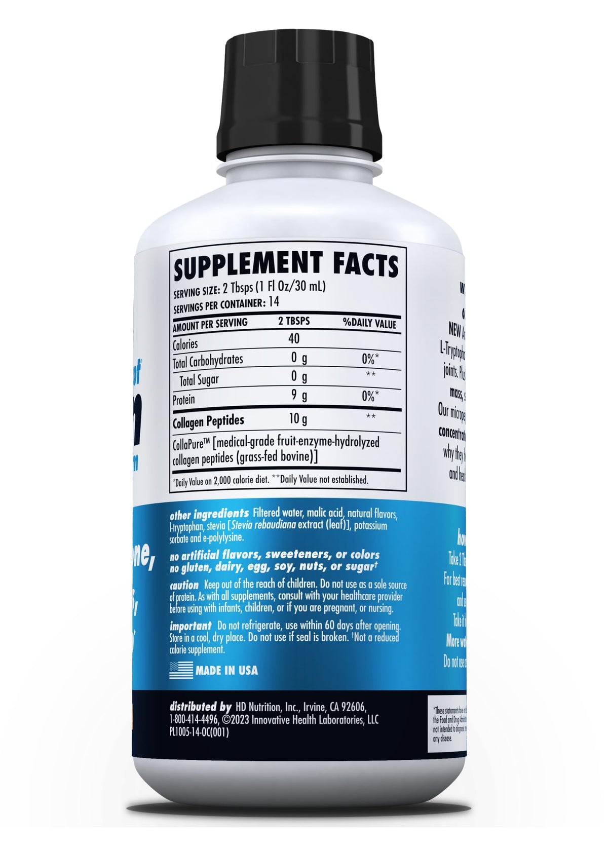 HEALTH DIRECT AminoSculpt collagène liquide crème d'orange dans un verre