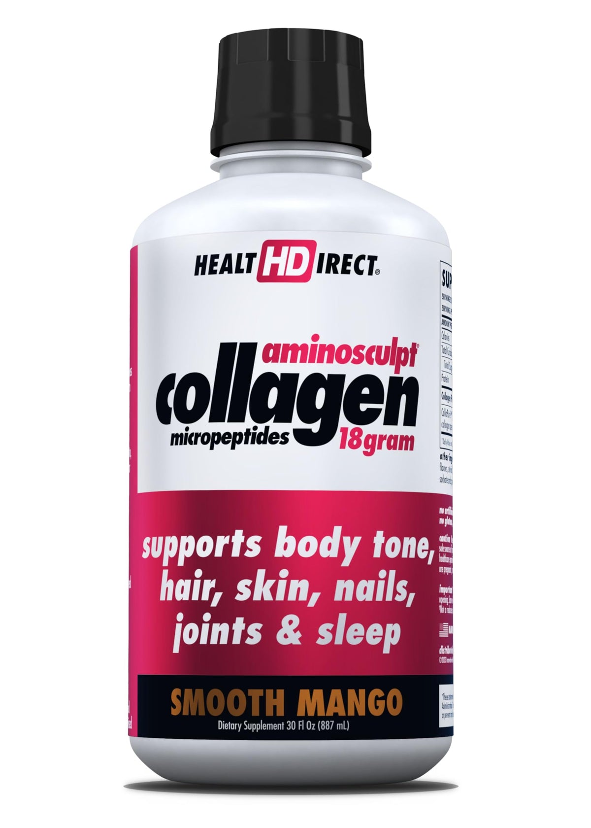 HEALTH DIRECT AminoSculpt collagène liquide sans sucre 30 oz vue de face