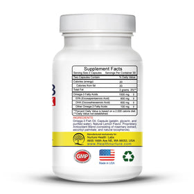 Health Nurture Omega-3 Max 1500mg affiché sur une table