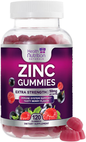 Health Nutrition Naturals Zinc Gummies 50mg packaging front view