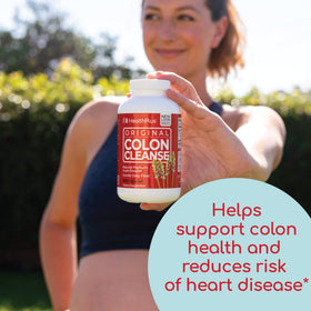 Health Plus Colon Cleanse 200 capsules sur une table en bois