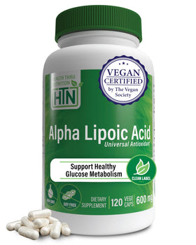 Health Thru Nutrition Acide Alpha Lipoïque 600 mg 120 capsules vue avant
