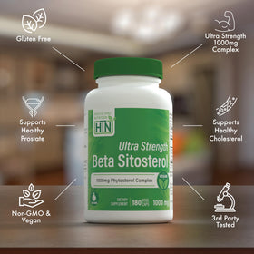 Health Thru Nutrition Beta-Sitosterol Ultra Force 1000mg back label with ingredients