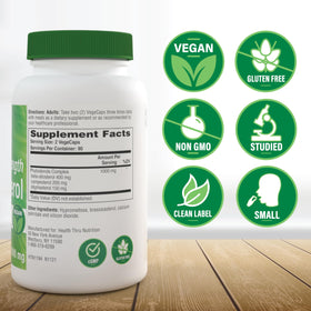Health Thru Nutrition Beta-Sitosterol Ultra Force 1000mg showing capsule size