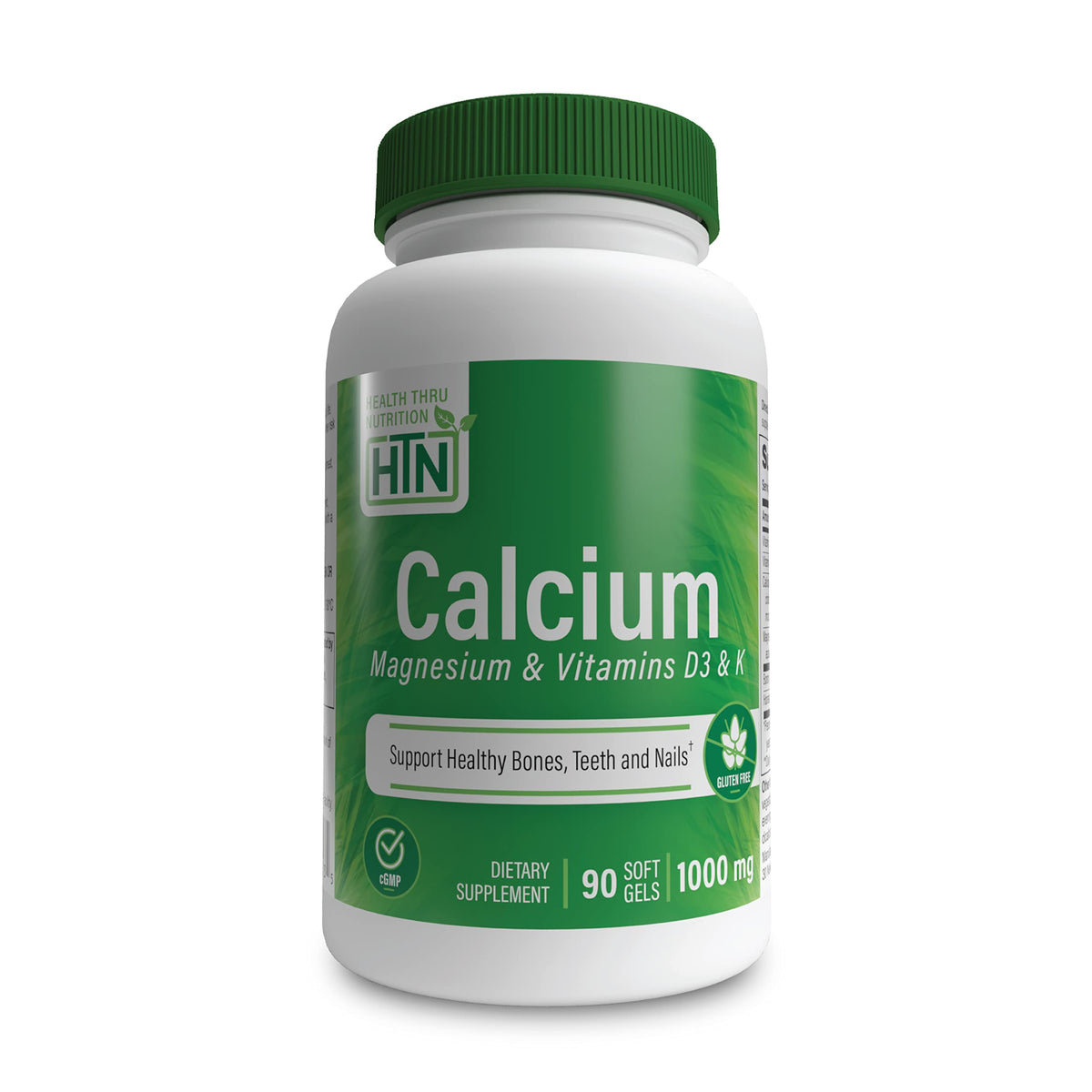 Health Thru Nutrition Calcium et Magnésium D3 & K 90 gélules molles vue de face