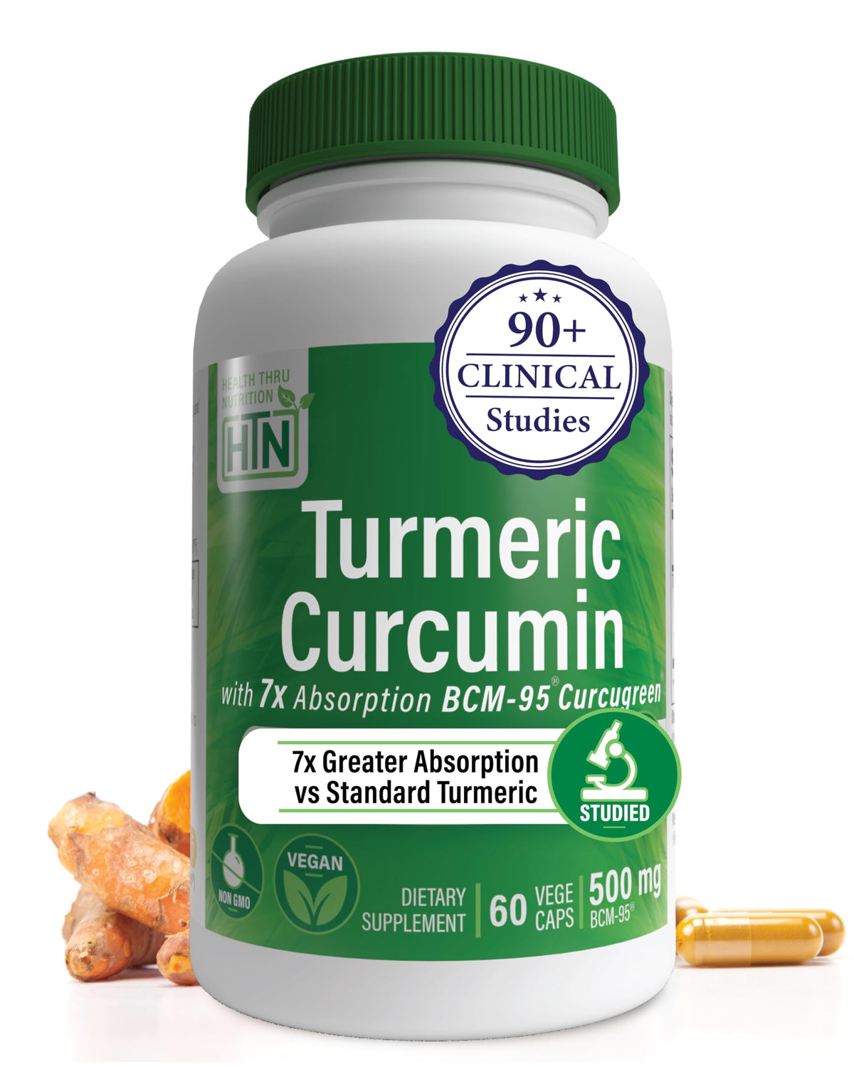 Health Thru Nutrition complexe de curcuma 500mg avant de l'emballage