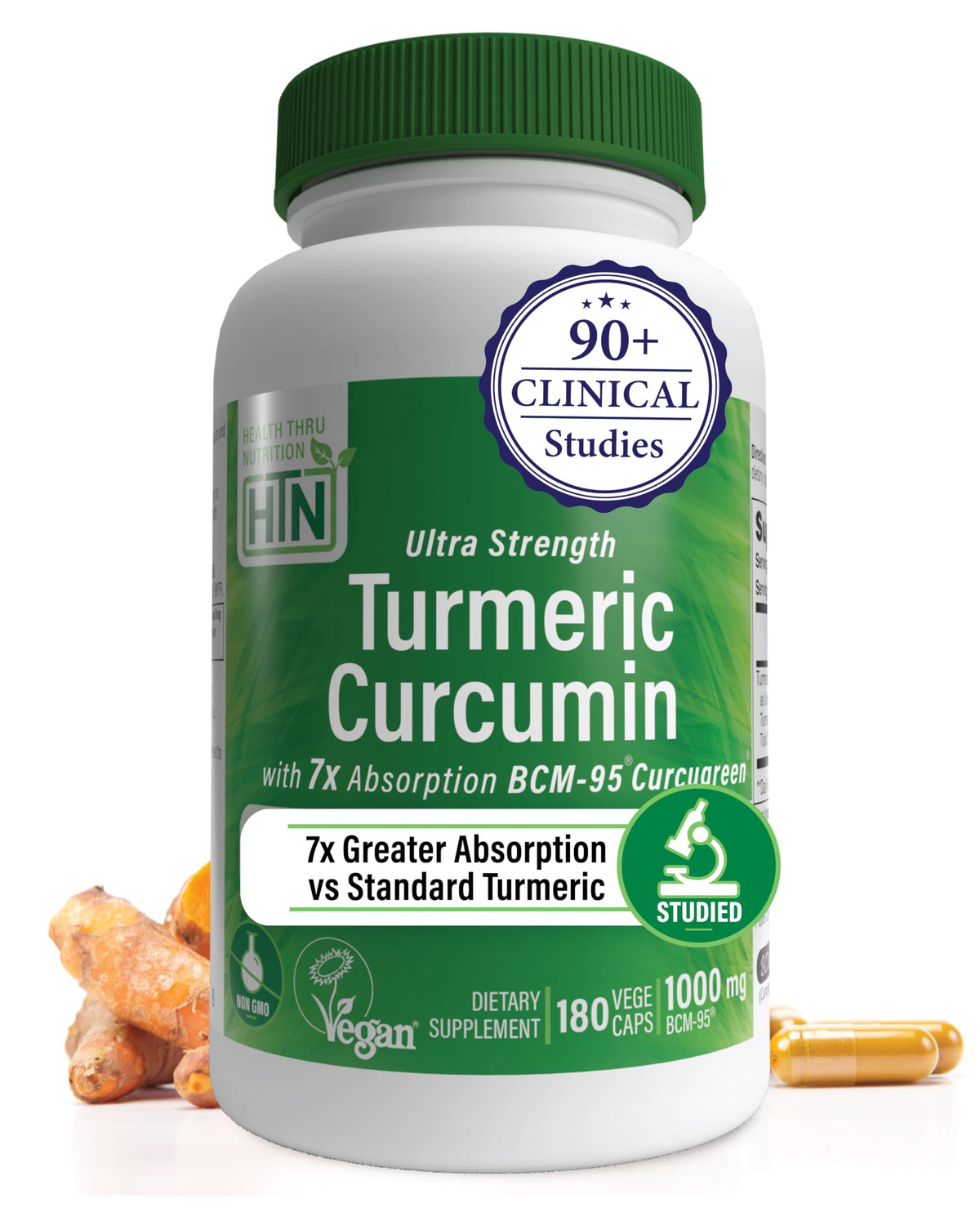 Health Thru Nutrition Curcuma 1 000 mg BCM-95 gélules, vue de face