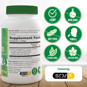 Health Thru Nutrition Curcumin 650mg emballage avec ingrédients