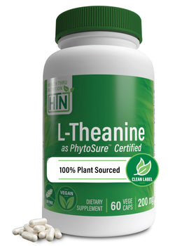 Health Thru Nutrition L-Theanine 200mg 60 Vegcaps vue de face
