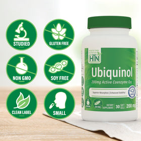 Health Thru Nutrition Ubiquinol 200mg étiquette des ingrédients