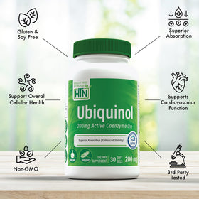 Health Thru Nutrition Ubiquinol 200mg gélule sur une cuillère