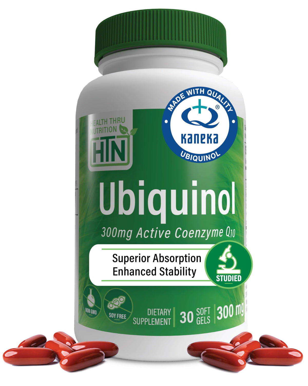 Health Thru Nutrition Ubiquinol 300mg gélules avant de l'emballage
