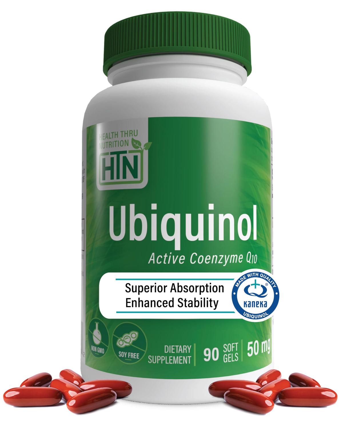 Health Thru Nutrition Ubiquinol 50mg 90 gélules molles face