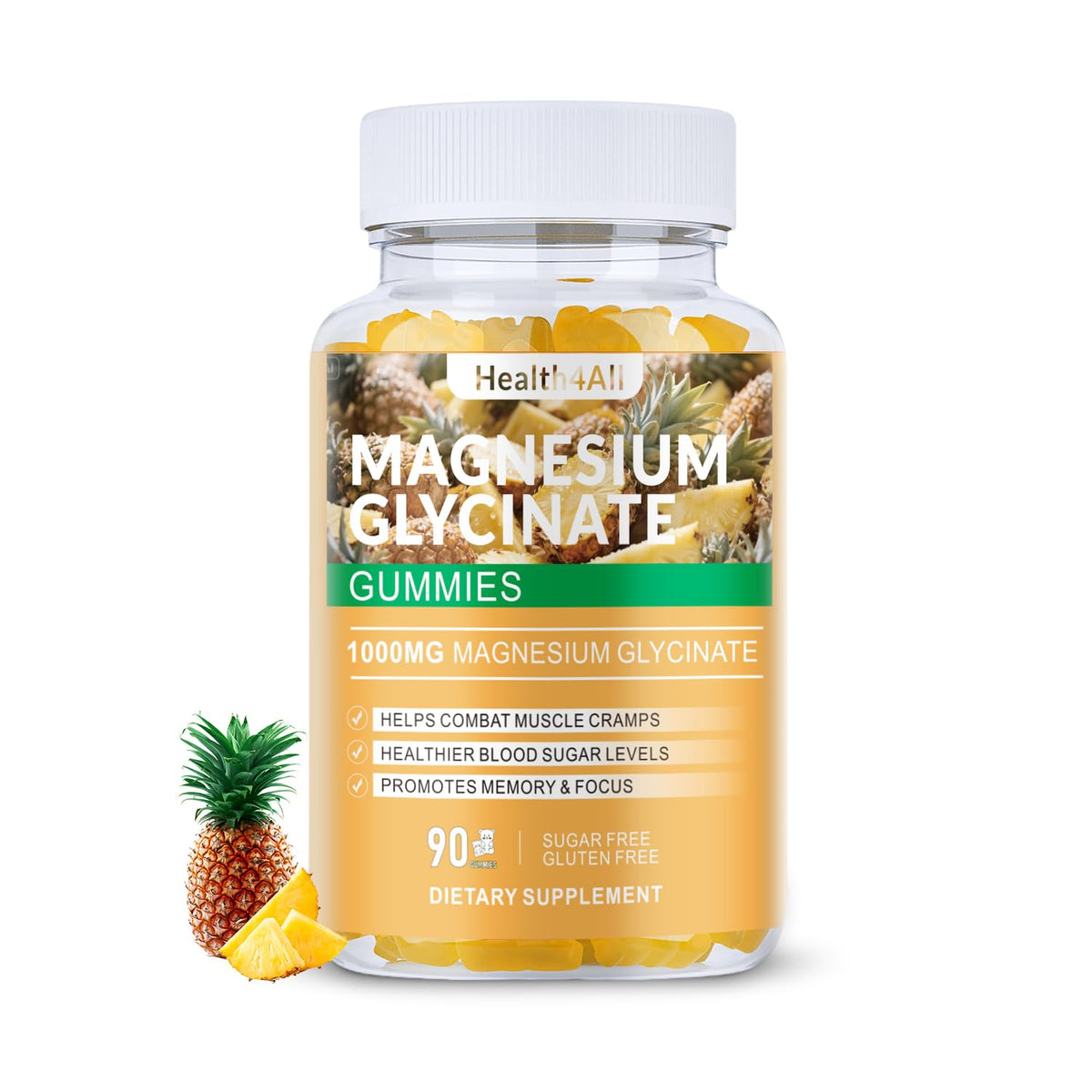 Health4All Gummies de Magnésium Glycinate 1000mg vue de face
